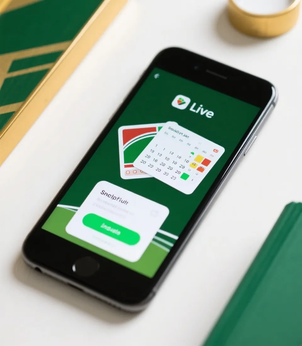 App下載與賽程功能示意